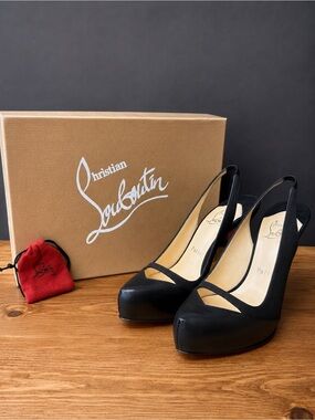 Christian Louboutin Sandy Pumps 120 Slingback Heels Size 36 New Store Display